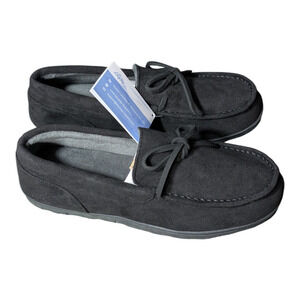 Lazy Steps Men's Moccasin Slippers - Size 10 - Black - New - Indoor/Outdoor